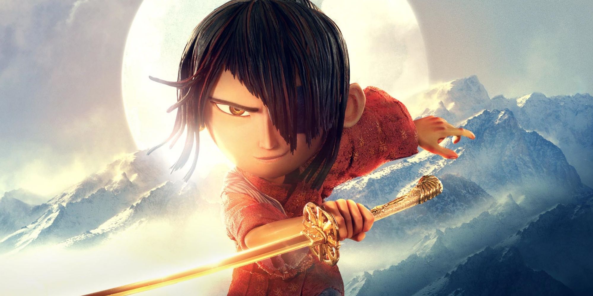 'Kubo and the Two Strings' promotional image showing Kubo holding a sword 
