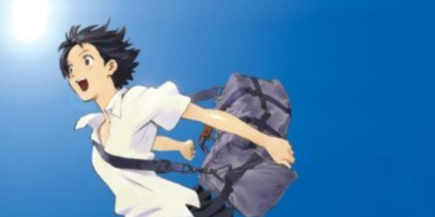 A young woman smiling while running in The Girl Who Leapt Through Time