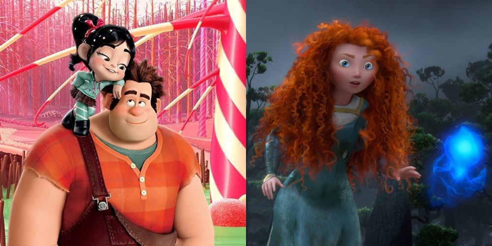 Ralph and Vanellope from Wreck it Ralph and Merida from Brave