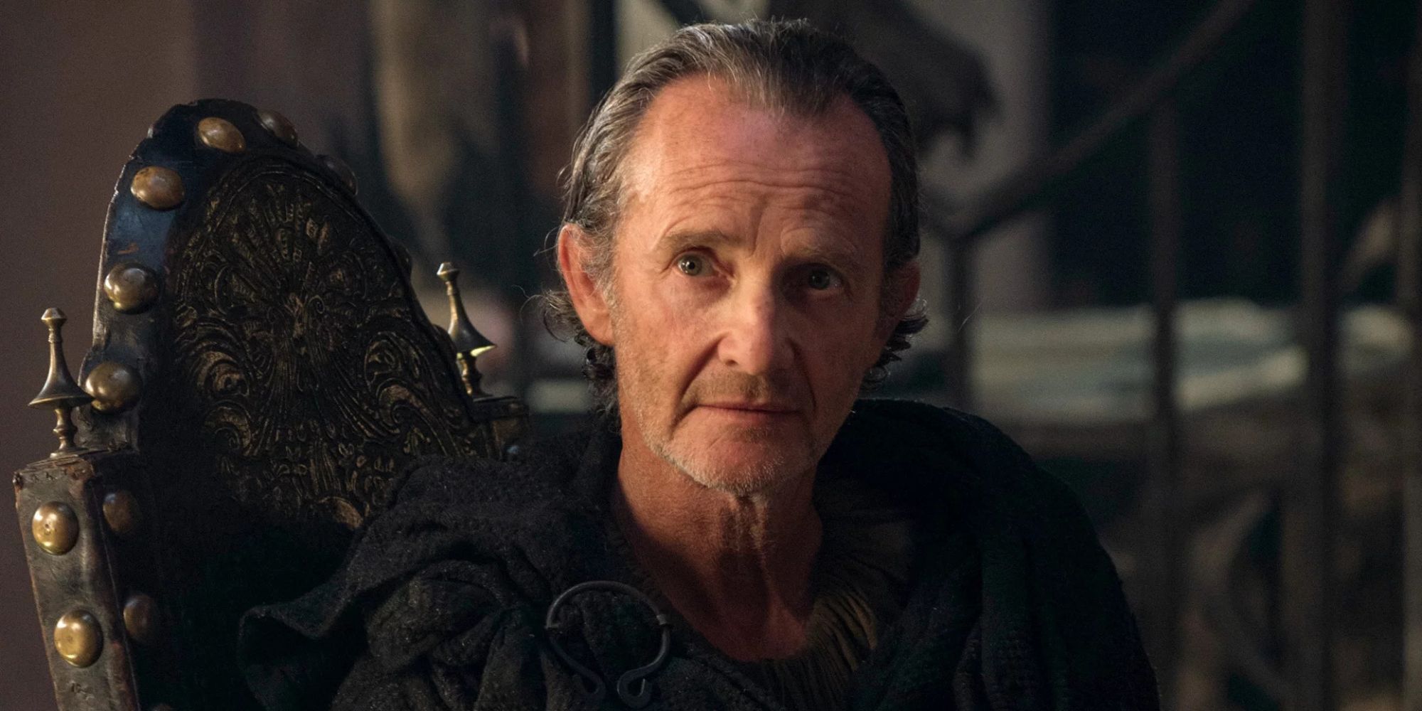 Qyburn looking intently in Game of Thrones