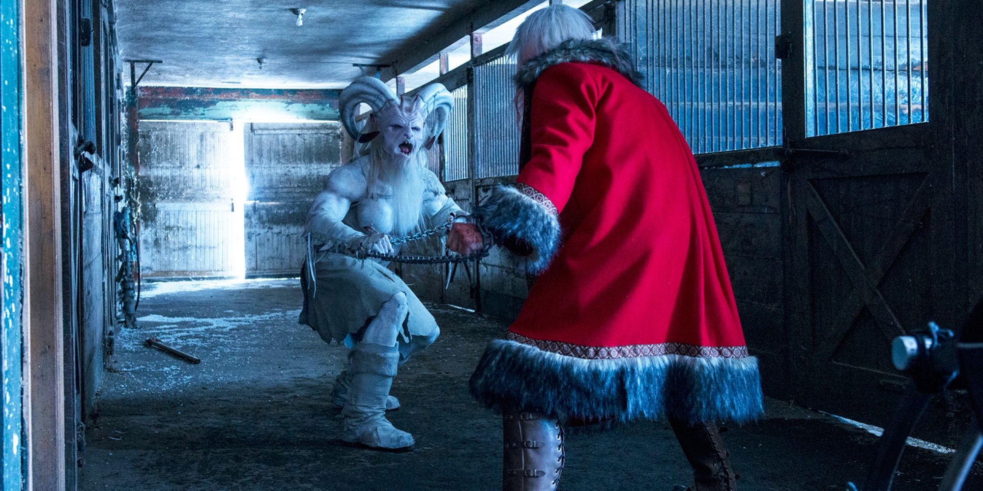 Santa fighting Krampus in A Christmas Horror Story