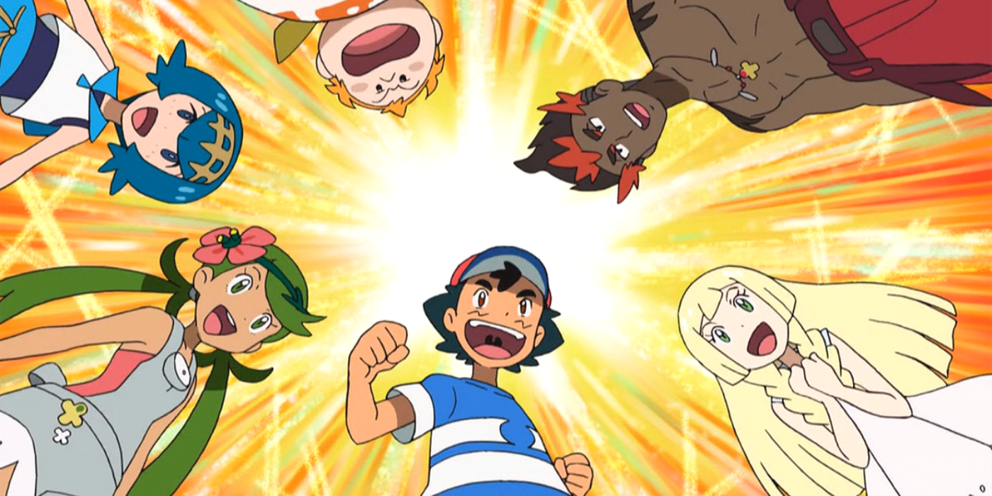 Ash with his Alola friends.
