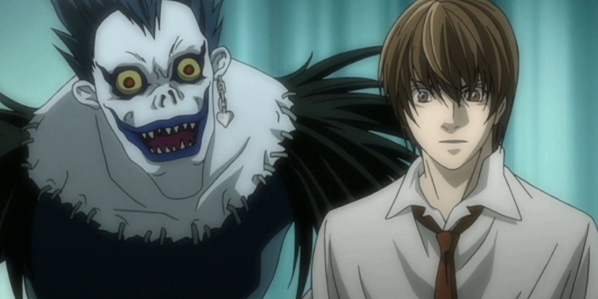 Light and Ryuk from Death Note standing next to each other