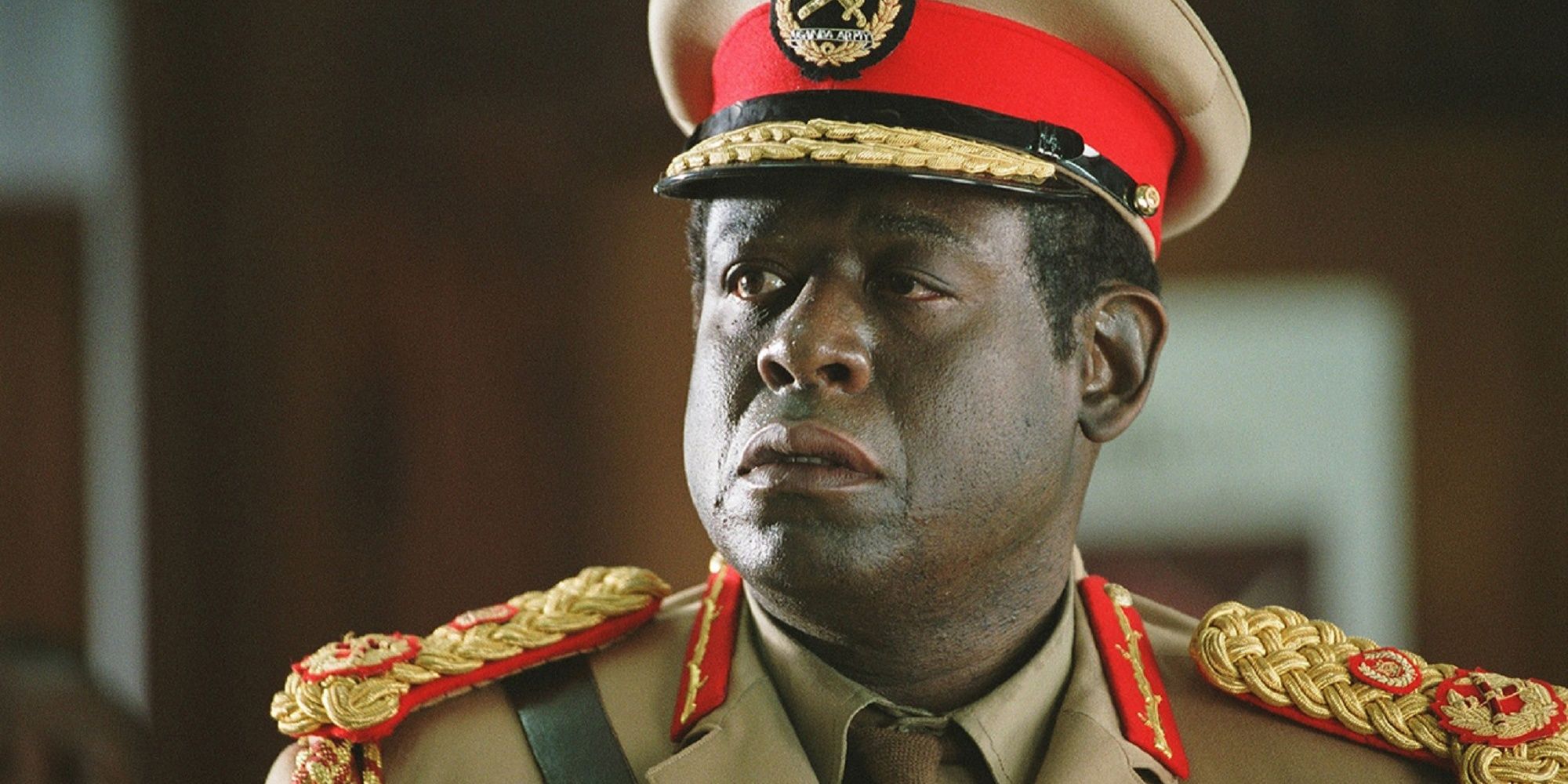 Forest Whitaker in a Ugandan military uniform in 'The Last King of Scotland.'
