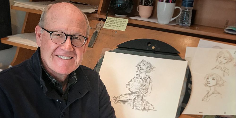 Glen Keane with storyboards for Over the Moon