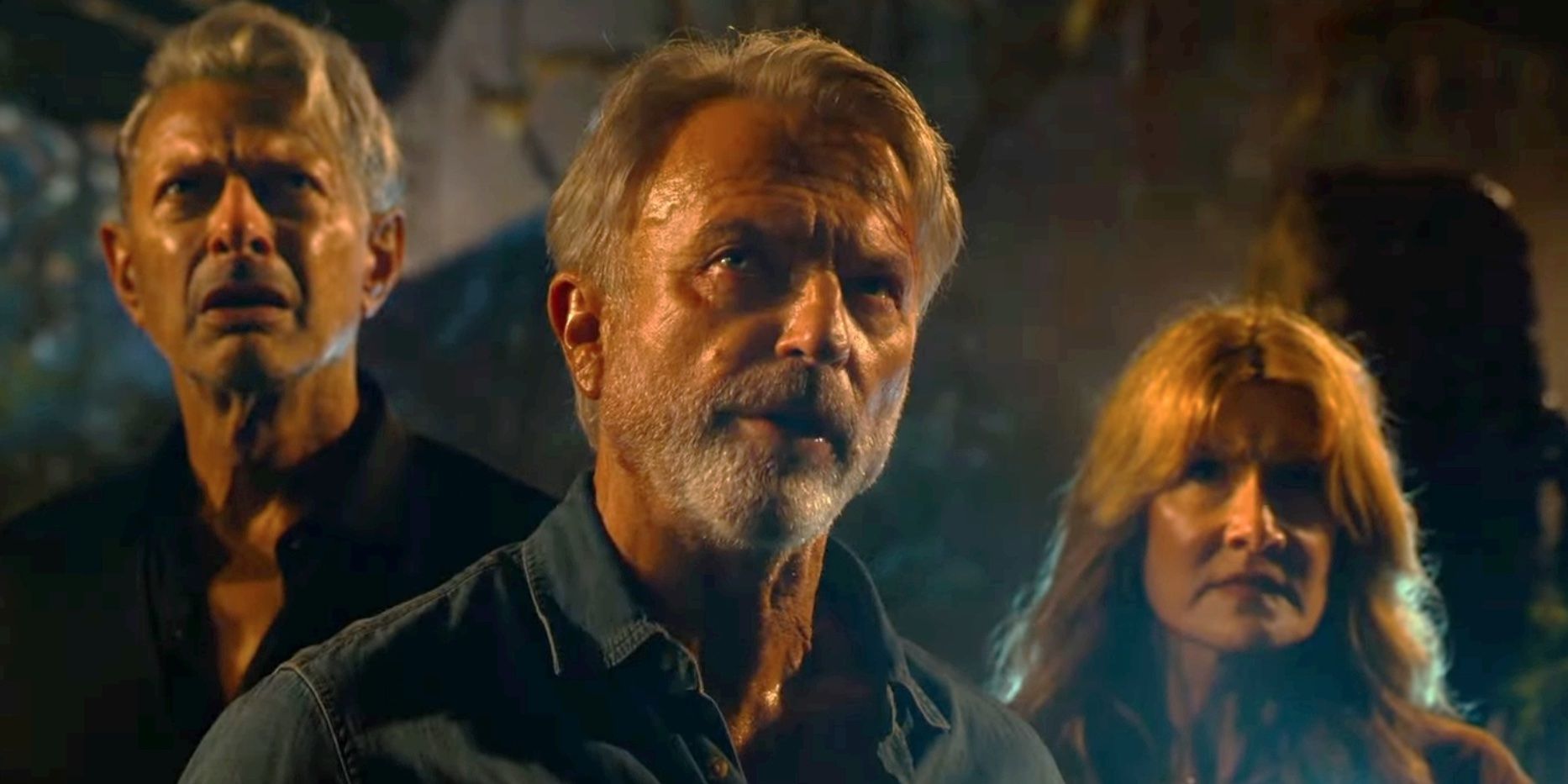 Jeff Goldblum, Laura Dern, and Sam Neill in 'Jurassic World Dominion'