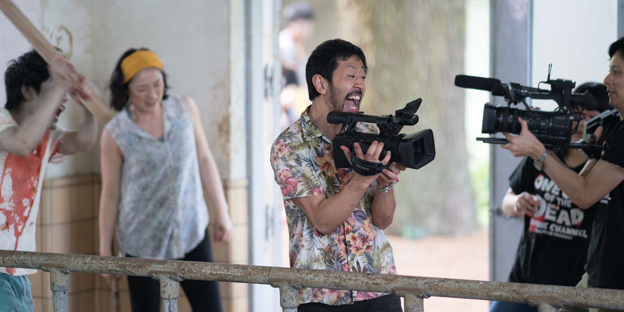 A still of the film crew in One Cut of the Dead