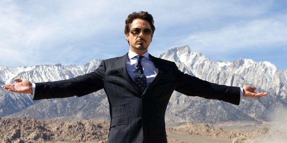 Robert Downey Jr arms outstretched