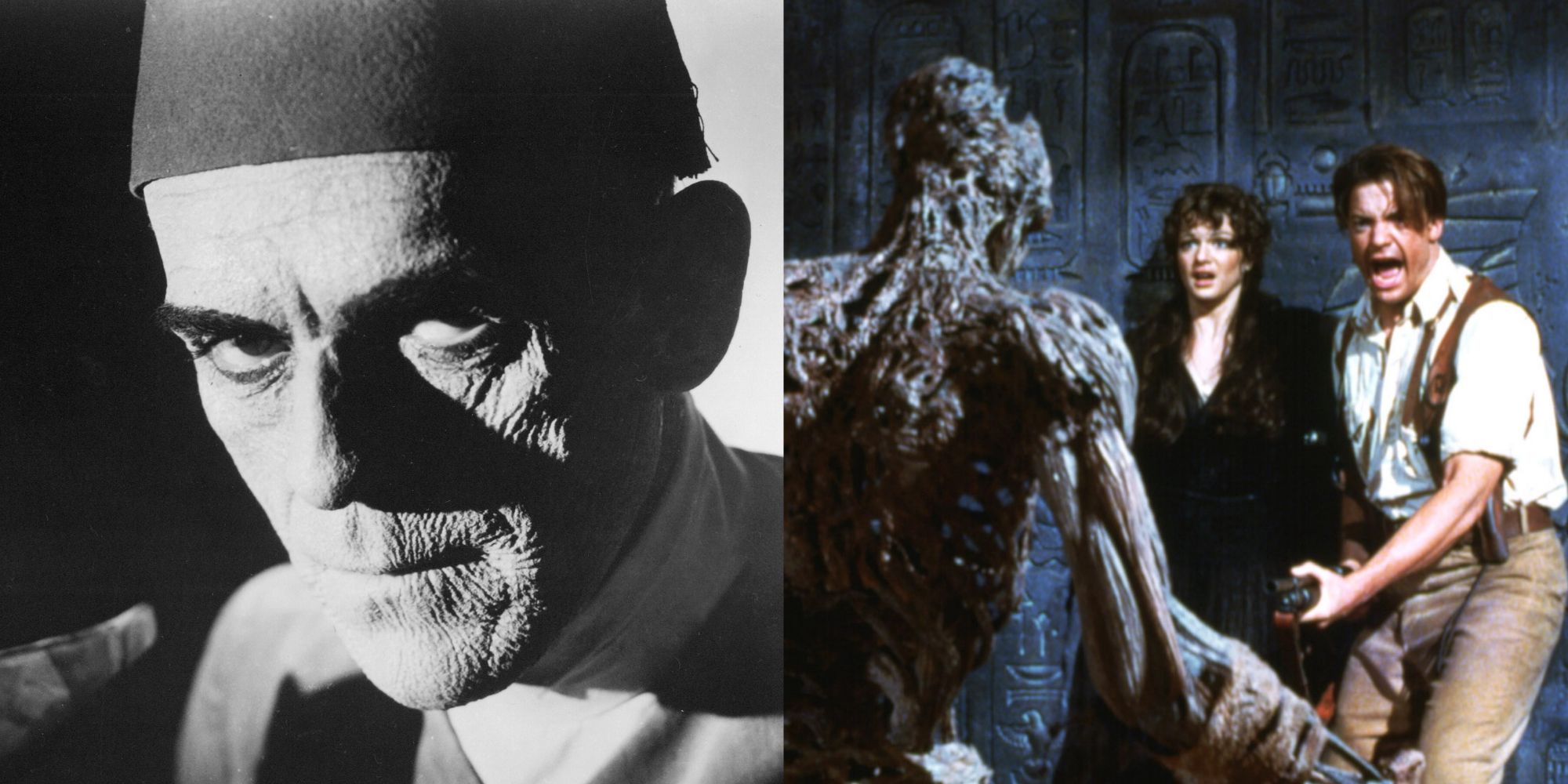 Stills from The Mummy 1932 and 1999