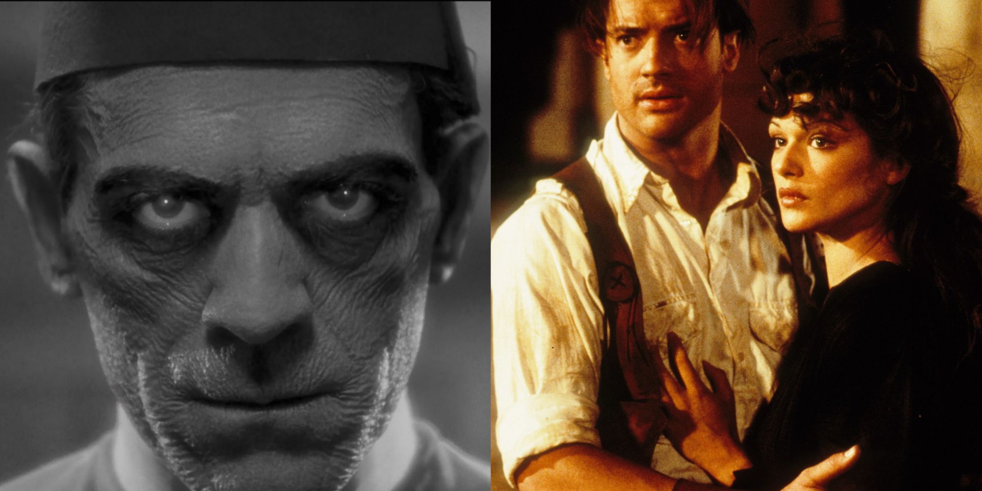 Stills from both versions of The Mummy