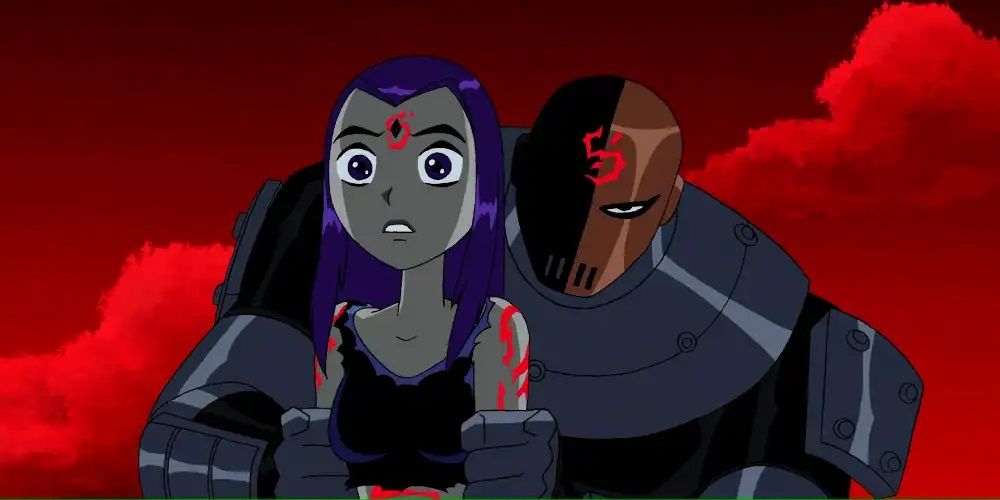 Slade holding Raven as he marks her and tells her of the coming apocalypse