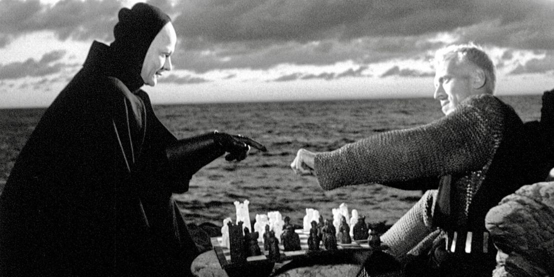Death and Antonius Black playing chess in The Seventh Seal