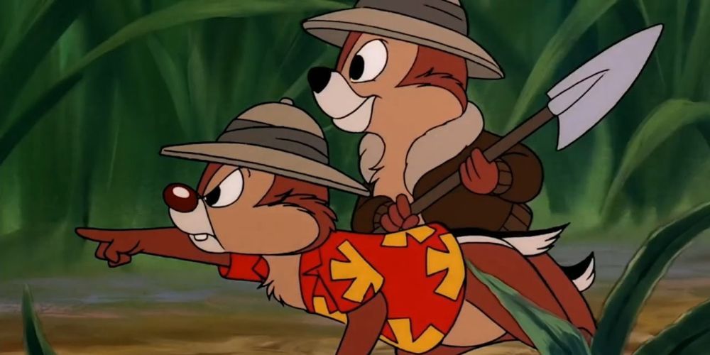 Chip and Dale on the job in the Chip 'n Dale Rescue Rangers show