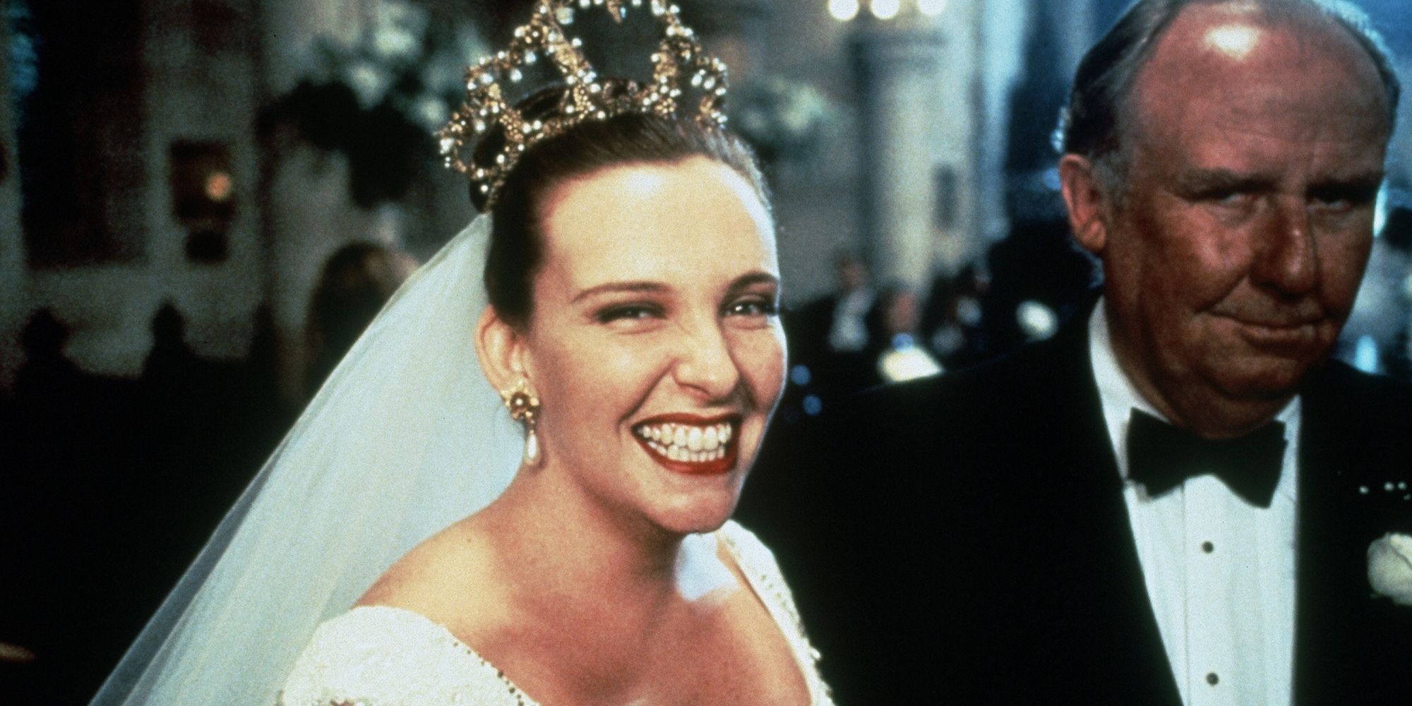 Muriel smiling at her wedding in Muriel&rsquo;s Wedding