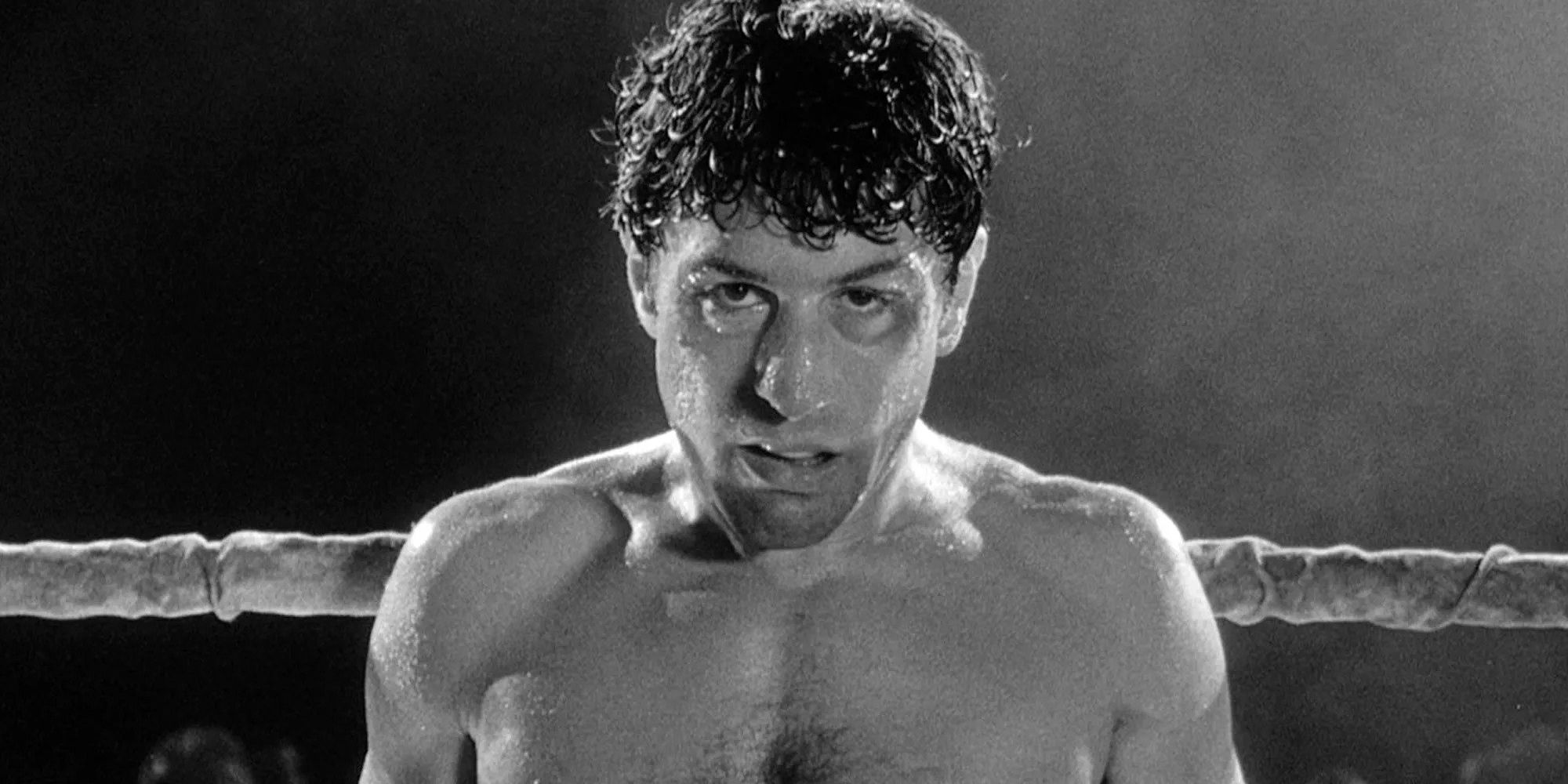 A bruised Jake La Motta on the ring in the film Raging Bull.