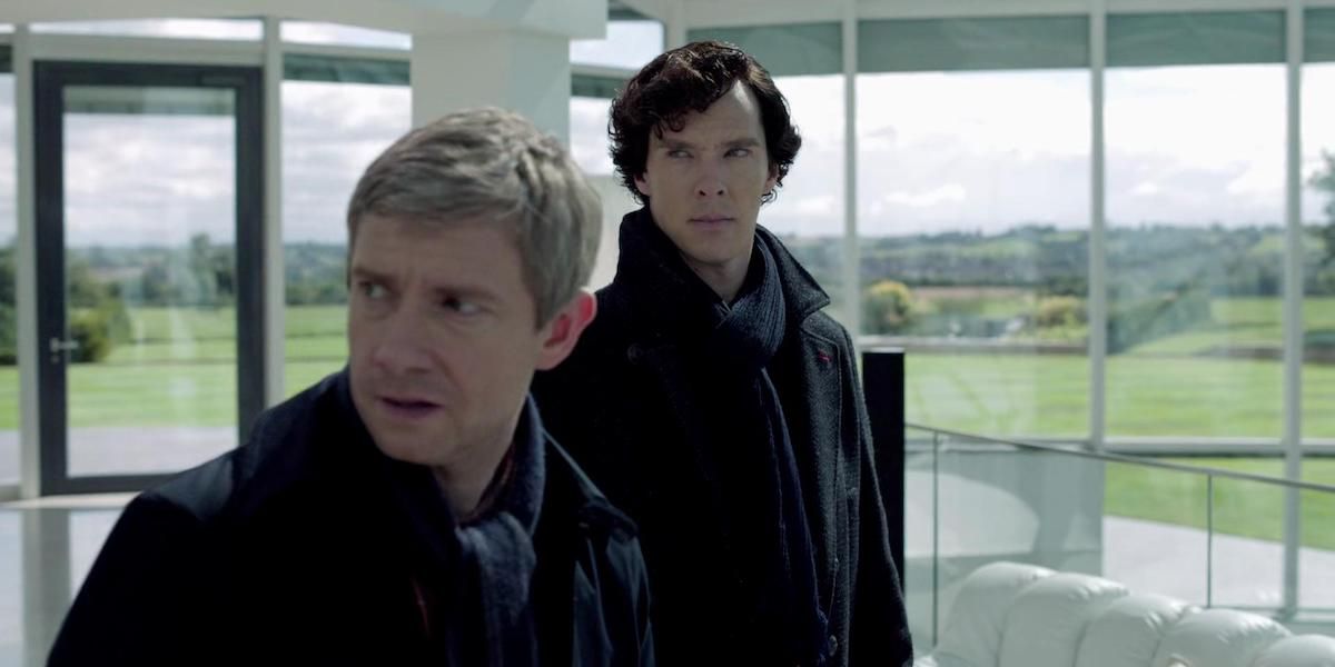 Benedict Cumberbatch and Martin Freeman in Sherlock Season 3 Episode 3 His Last Vow