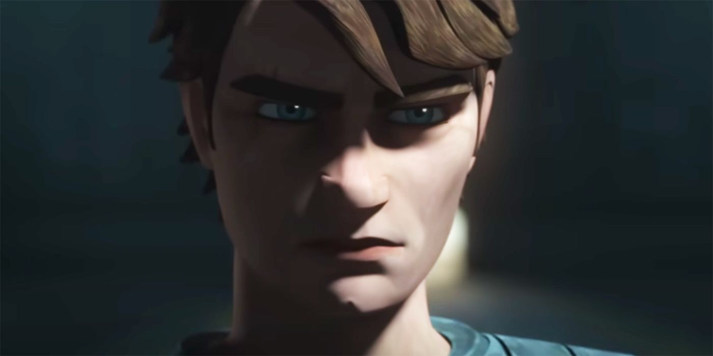 Anakin Skywalker looking intently ahead in Tales of the Jedi.