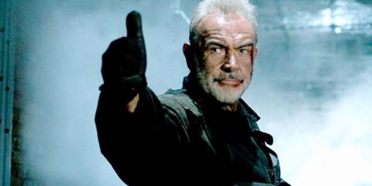 Sean Connery holding his finger up in The Rock