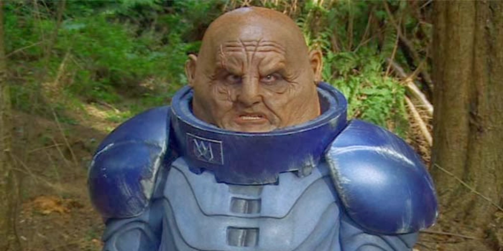 A rounded-creature in blue armor