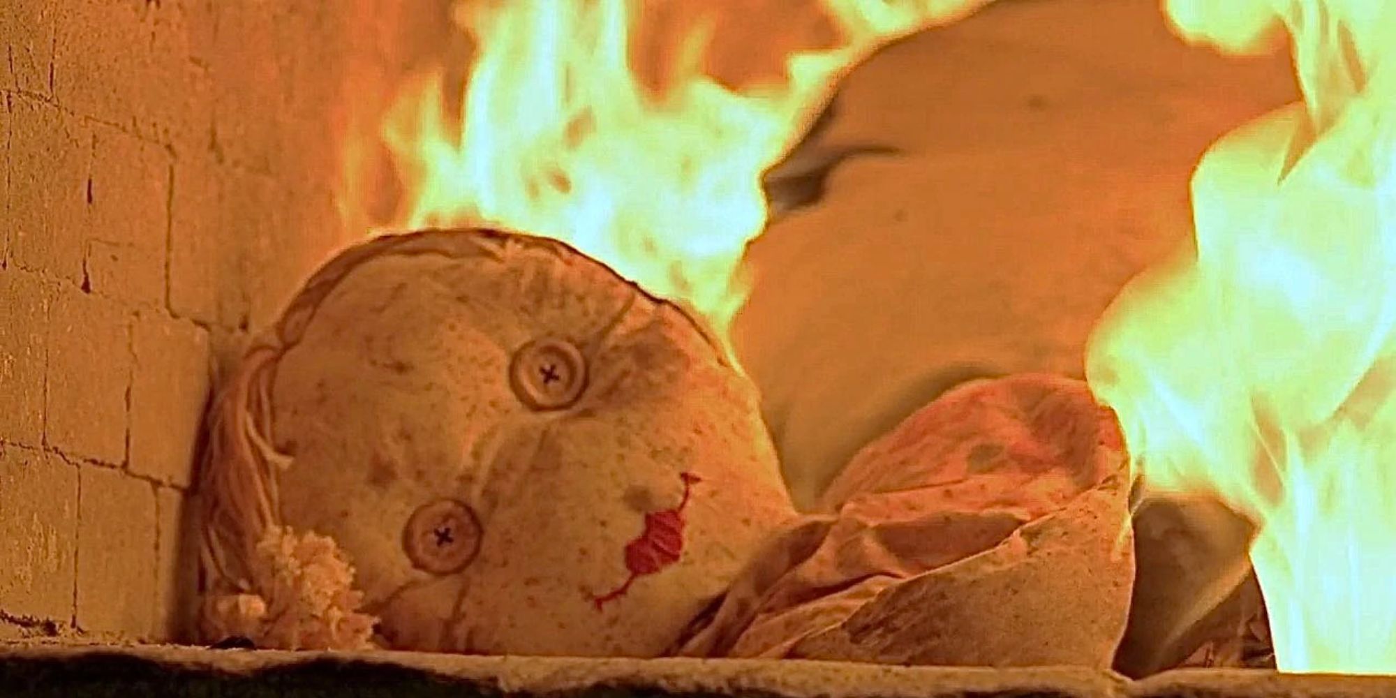 a toy is being burnt