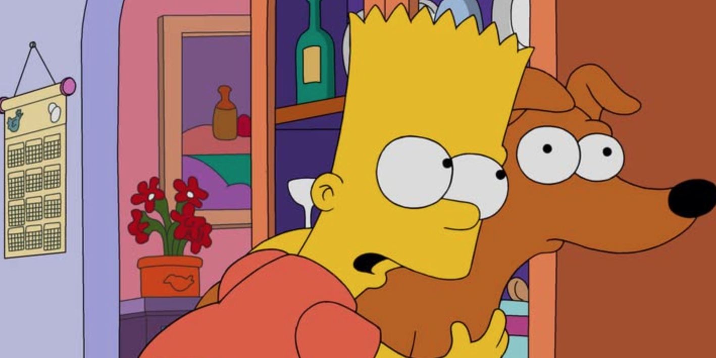 Bart and Santa's Little Helper in 'The Simpsons'