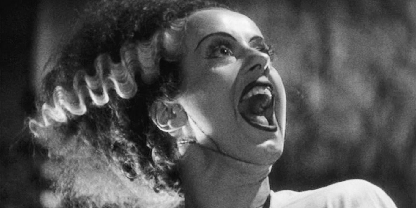 Elsa Lanchaster dans 'Bride of Frankenstein', elle hurle dans les airs
