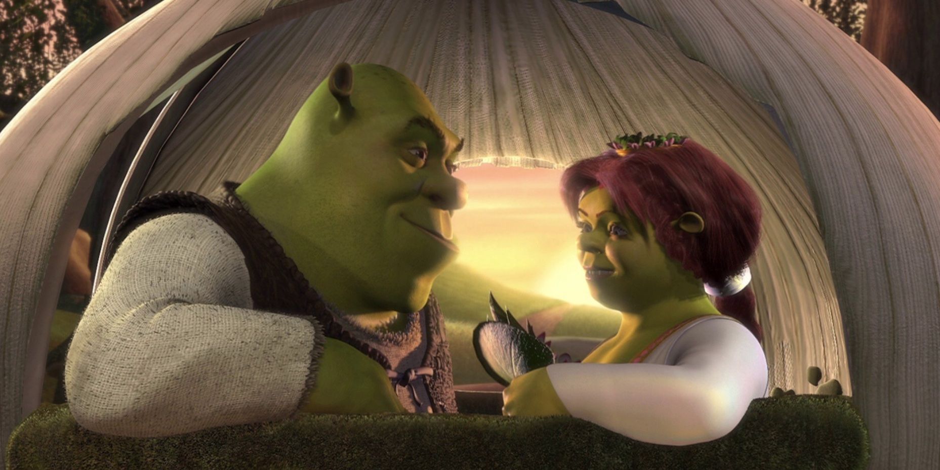 Cameron Diaz and Mike Myers voicing Fiona and Shrek in 'Shrek'