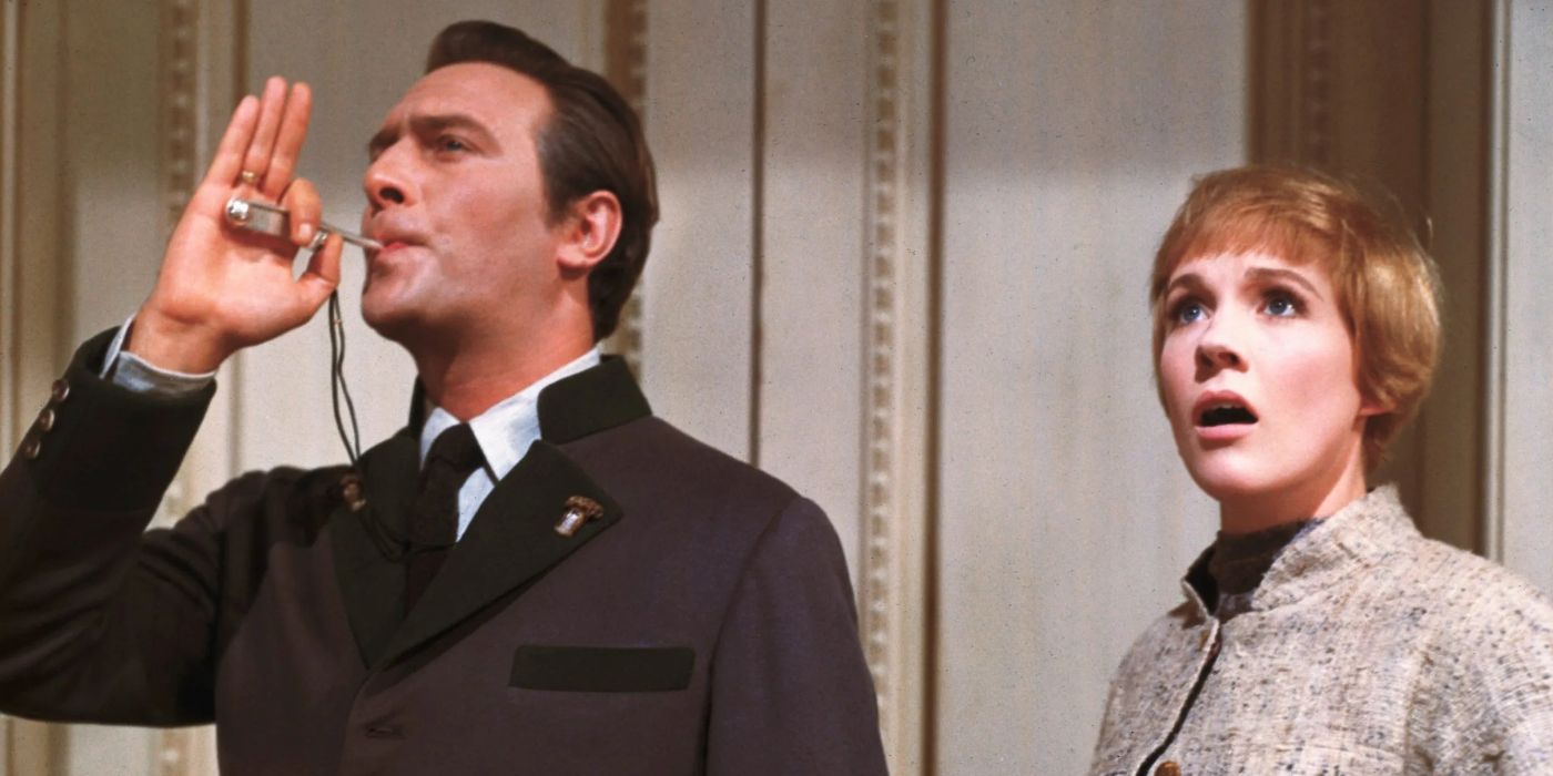 Chris Plummer as Captain von Trapp and Julie Andrews as Maria in The Sound of Music