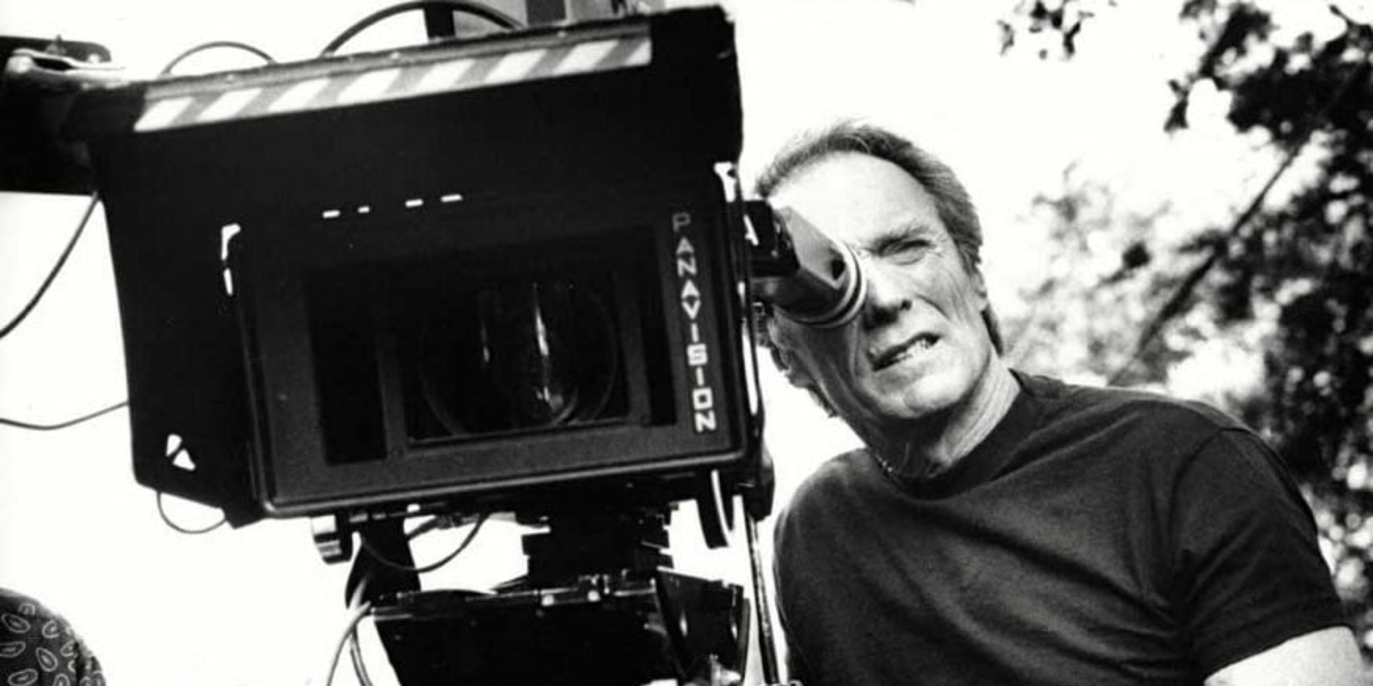 Clint Eastwood working with a Panavision camera