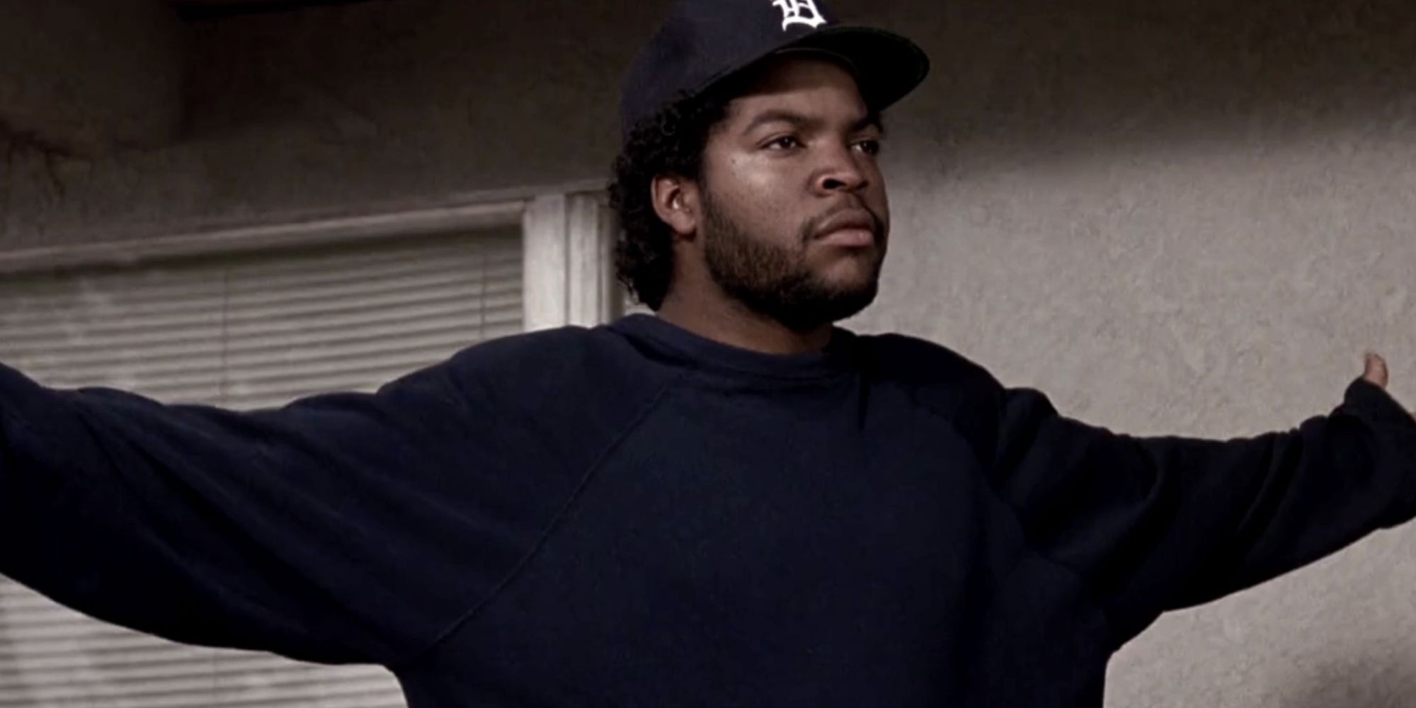 Doughboy spreading his arms and looking proud in Boyz n the Hood