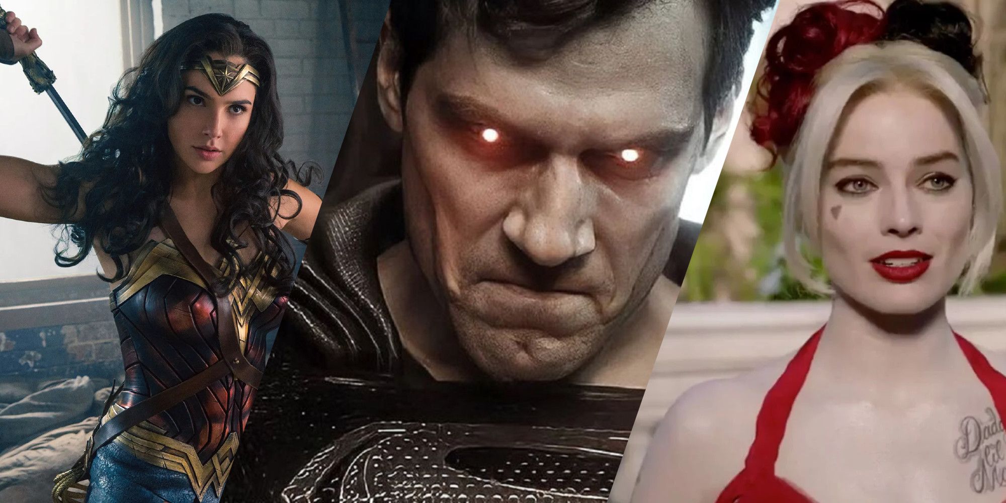 DCEU movies Wonder Woman, Zack Snyder's Justice League, and The Suicide Squad