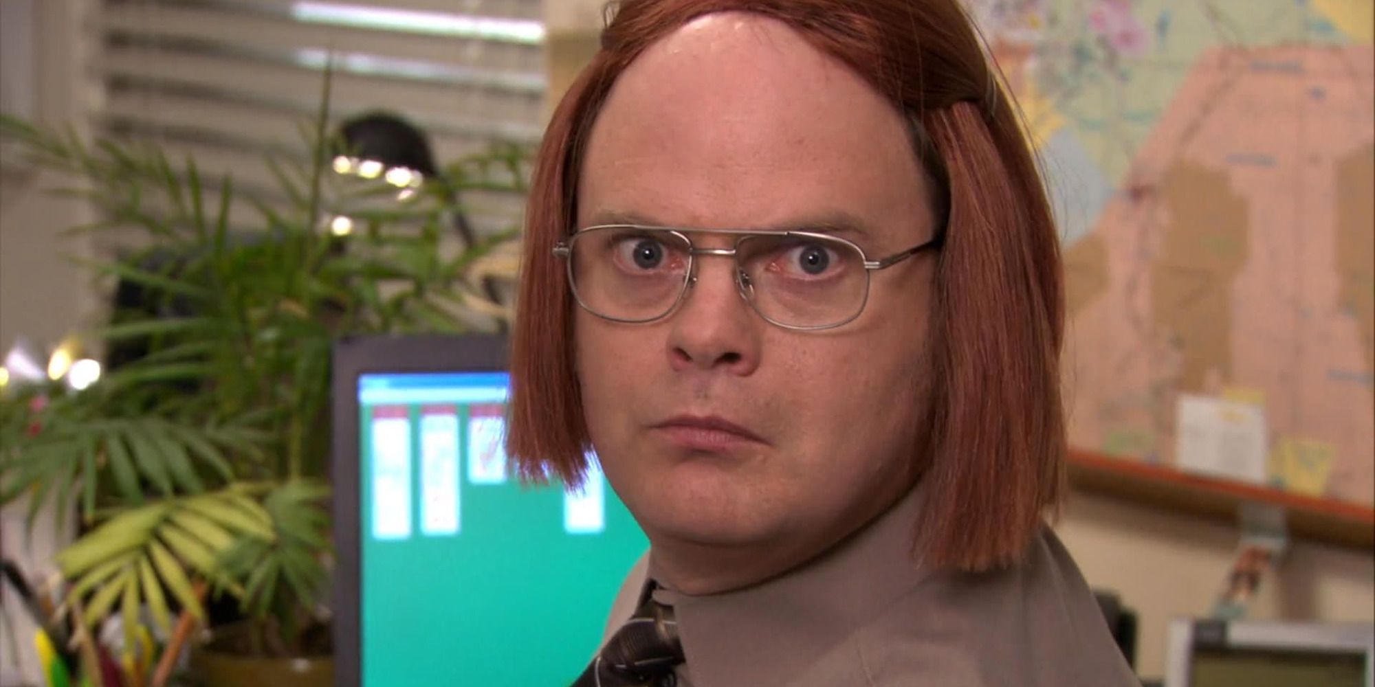 Dwight Schrute with a ginger wig