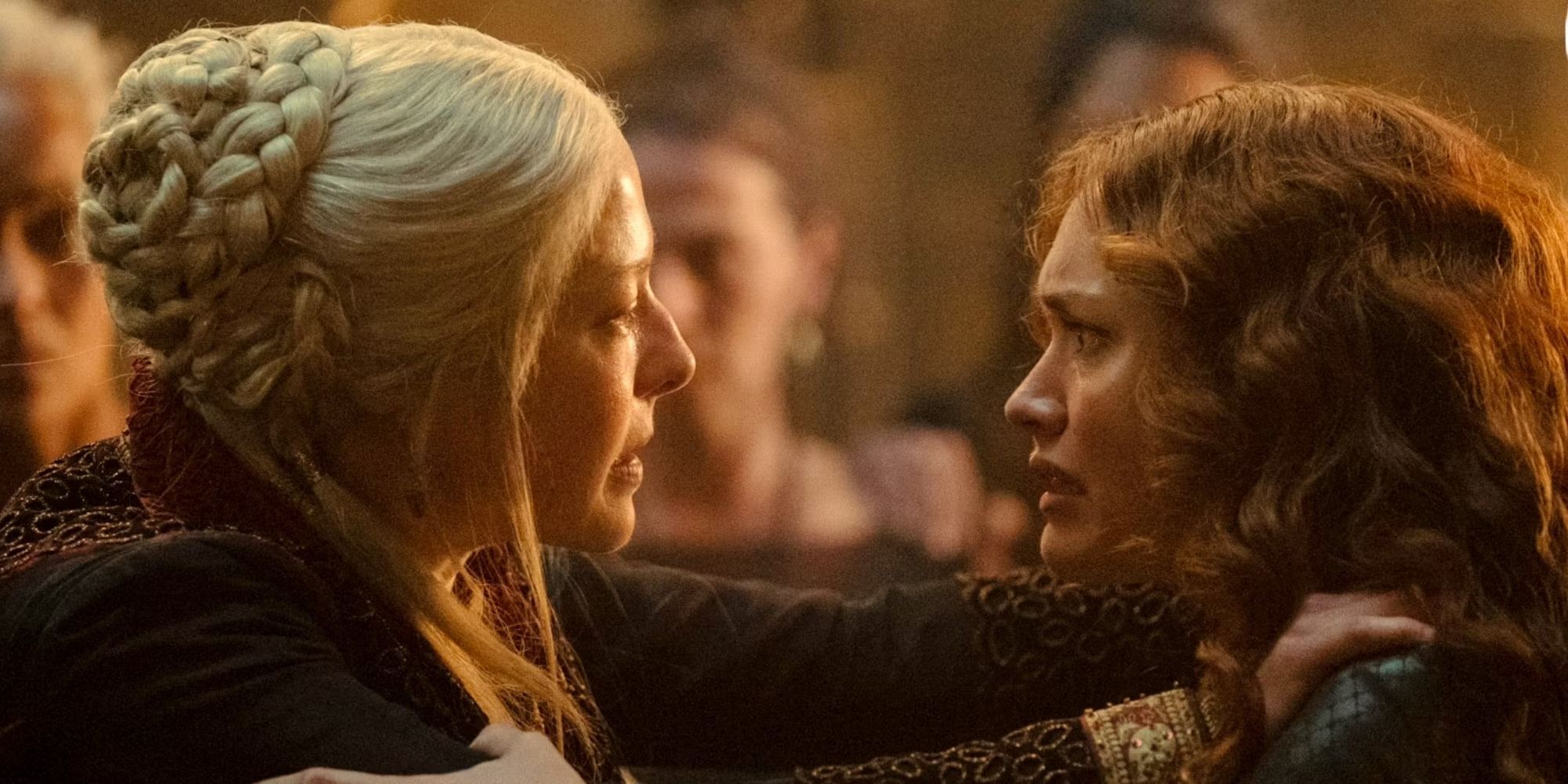 Two women confronting each other