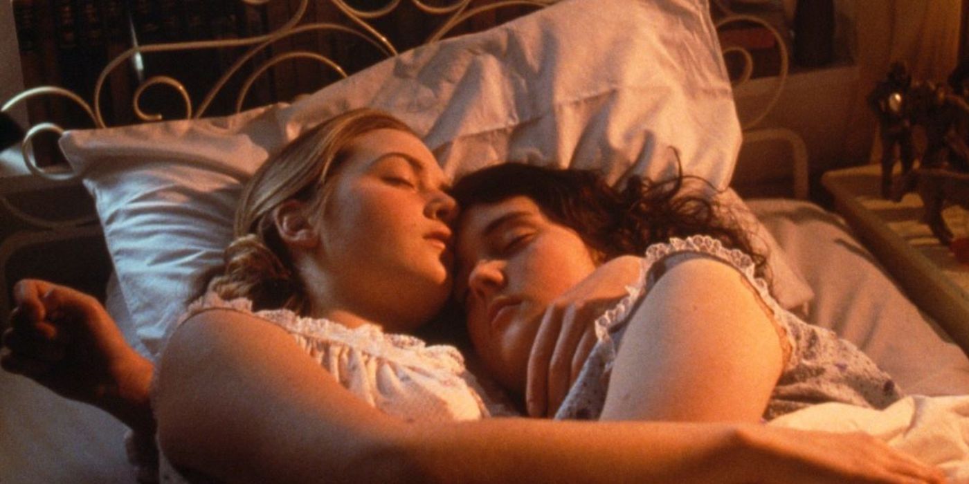 Juliet and Pauline embracing while sleeping together in Heavenly Creatures