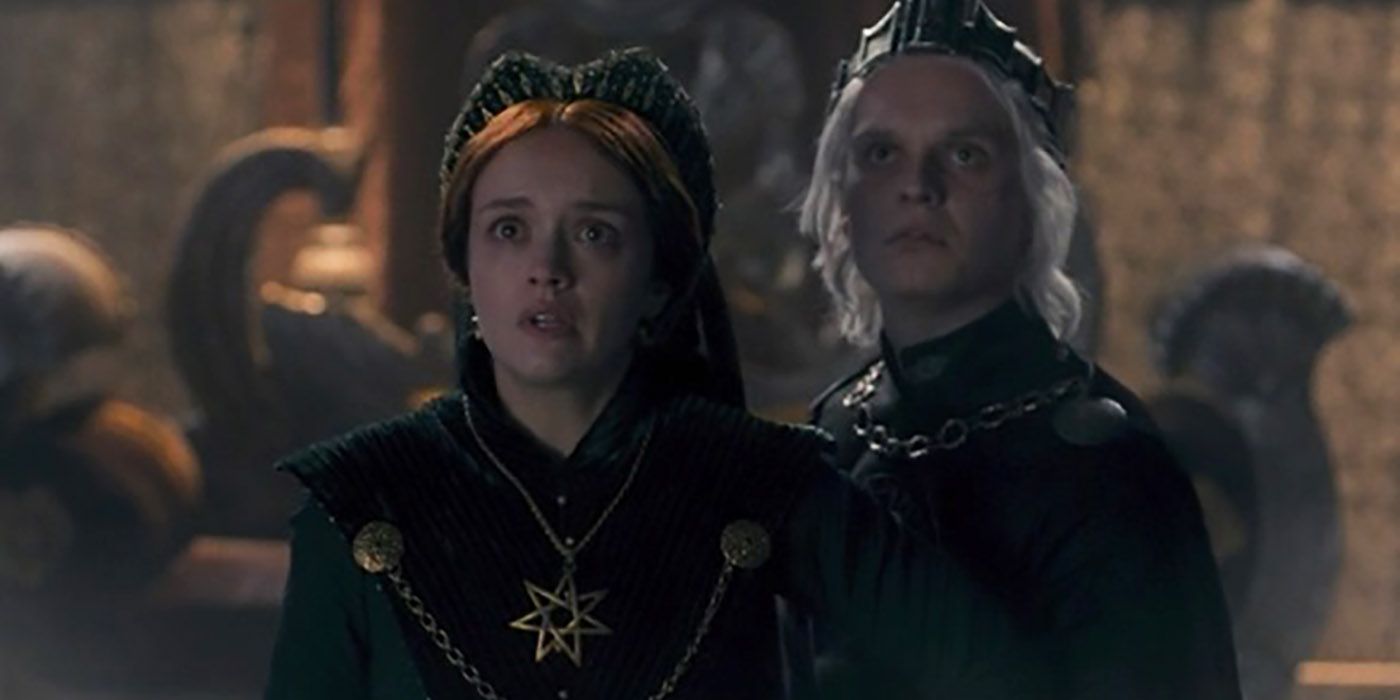 La Maison du Dragon Episode 9- Olivia Cooke dans le rôle d'Alicent &amp ; Tom Glynn-Carney dans le rôle d'Aegon