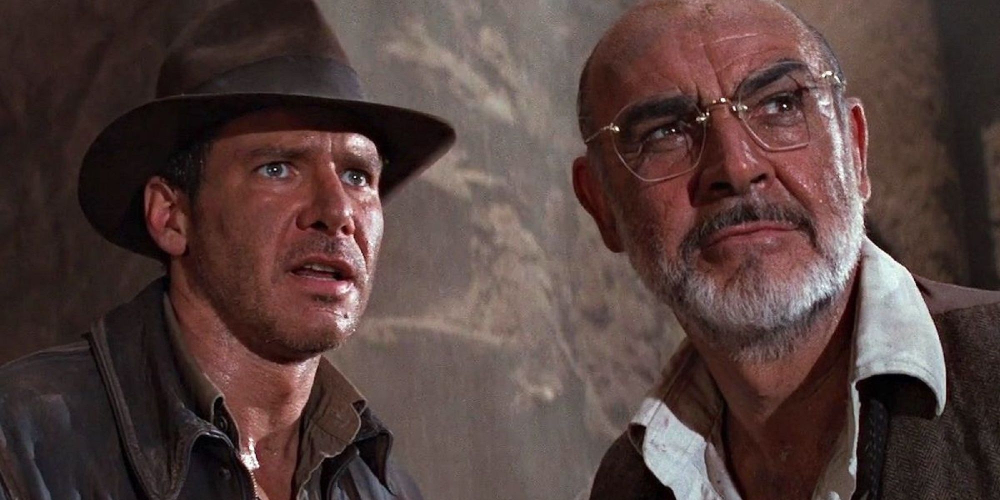 Indiana Jones and Henry Jones Sr. in Indiana Jones: The Last Crusade.
