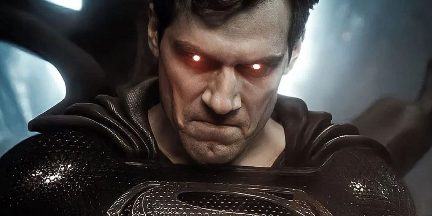 Henry Cavill como Superman de terno preto na Liga da Justiça de Zack Snyder 