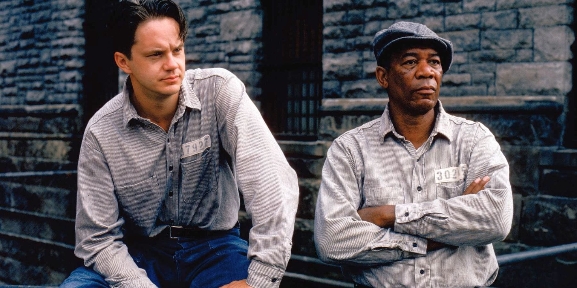 Two inmates standing in the yard