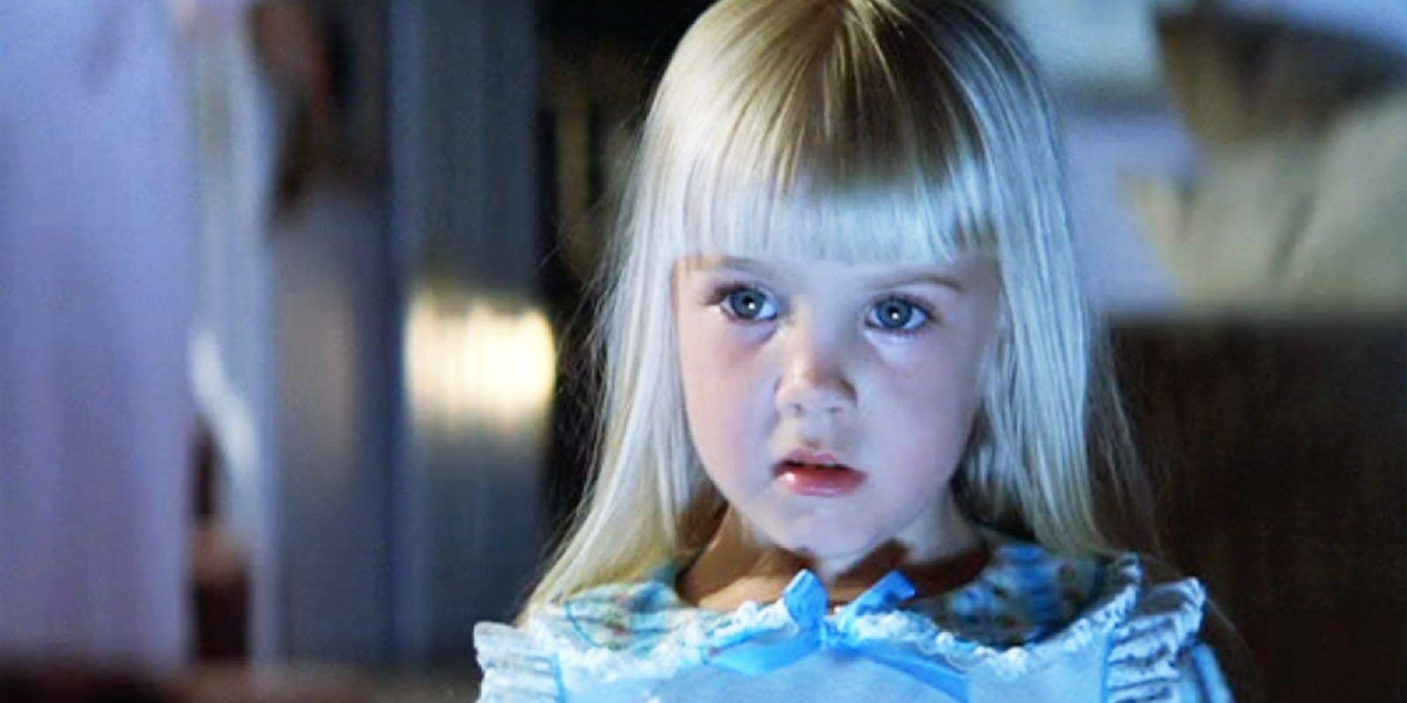 Carol Anne looking at the television in 'Poltergeist.'