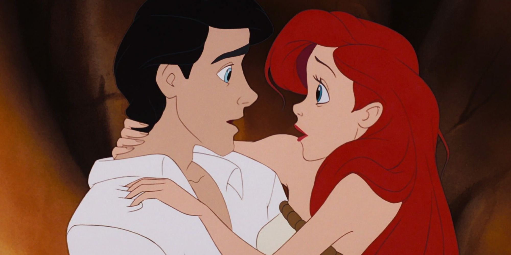 Prince Eric and Ariel holding each other