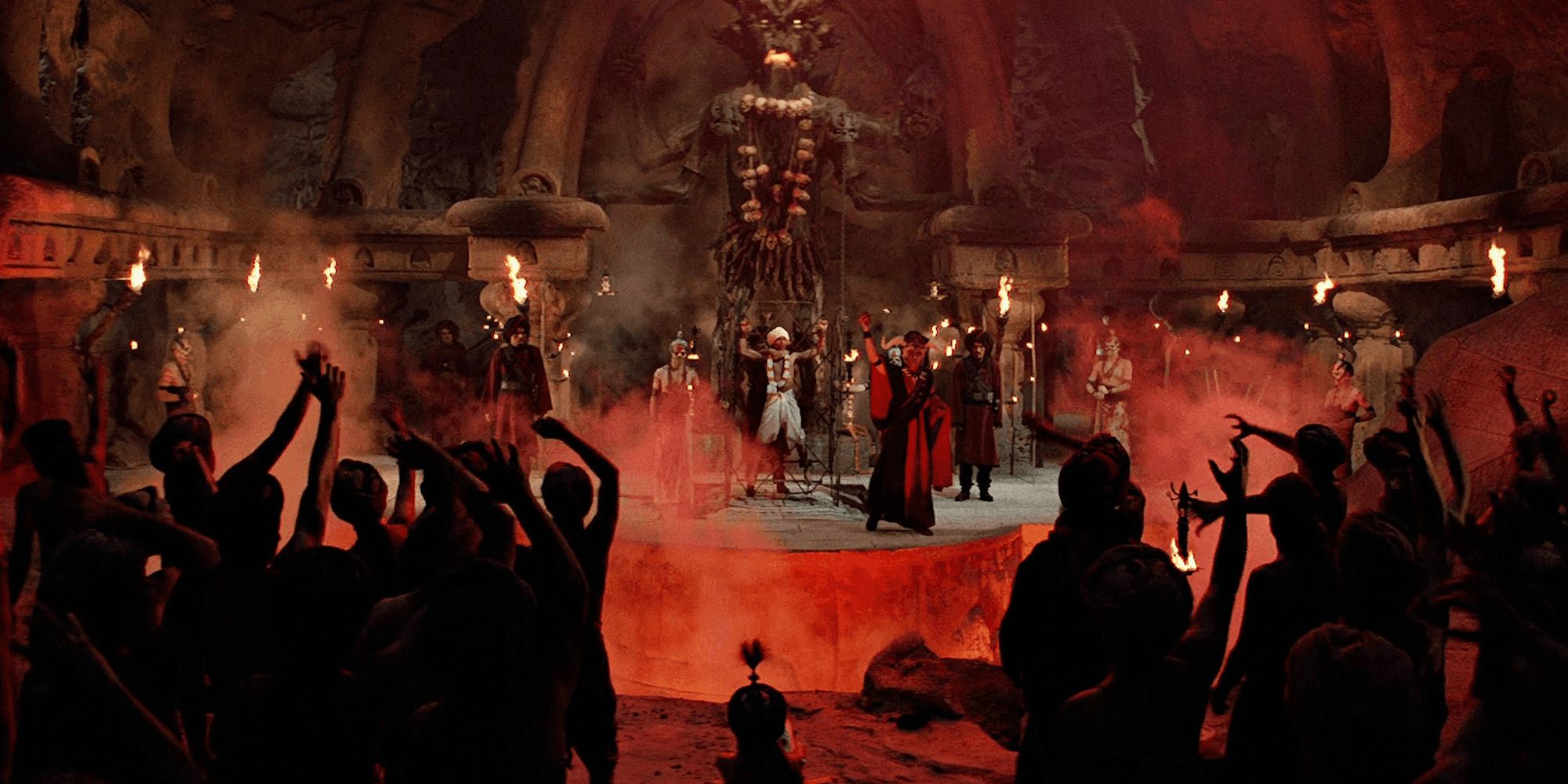 Crowd Witnesses Dark Ritual at Pagan Temple in 'Indiana Jones and the Temple of Doom'