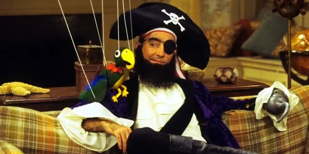 Patchy the Pirate and Potty the Parrot sitting together