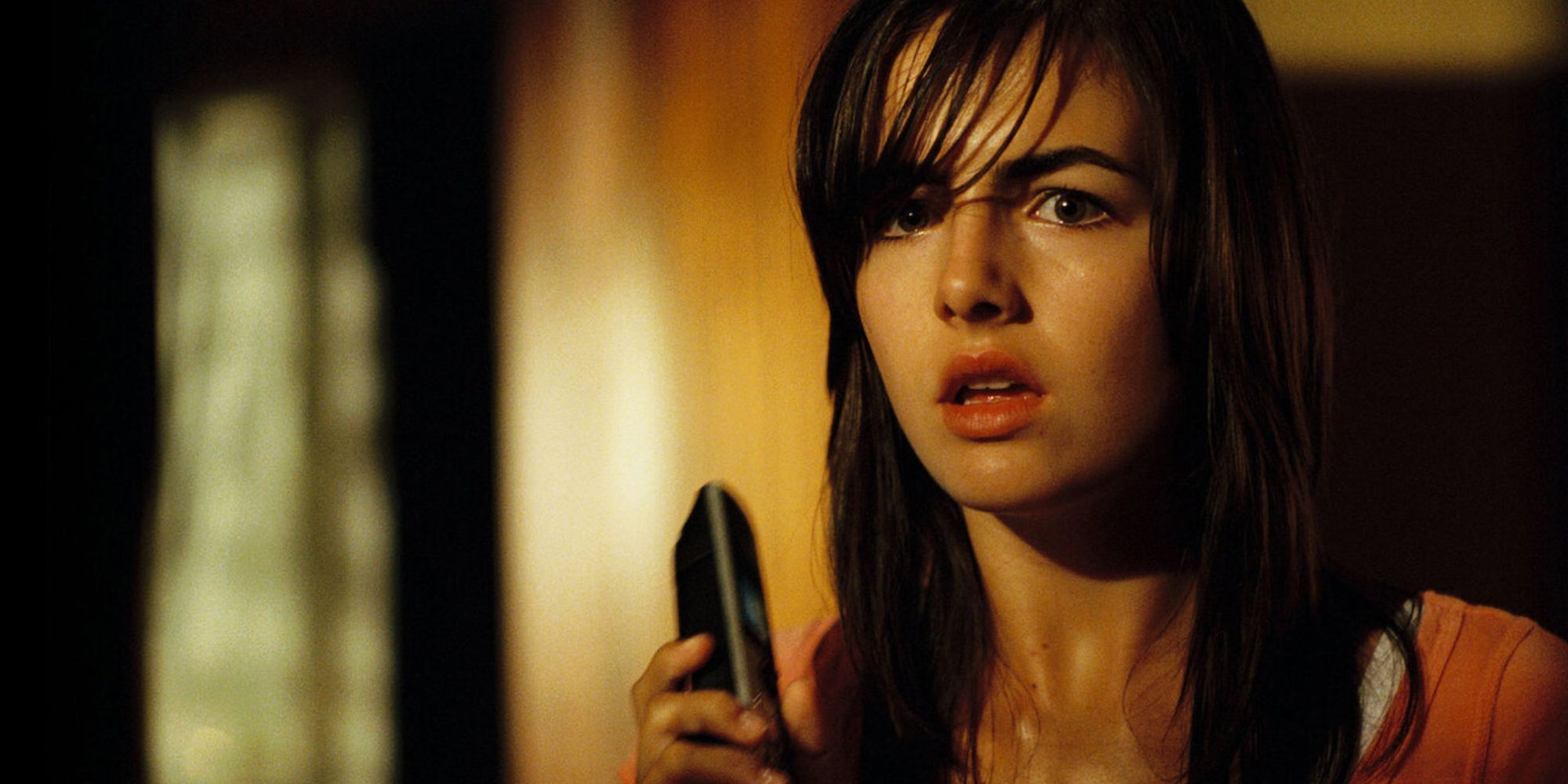 Camilla Belle on the phone in when a stranger calls
