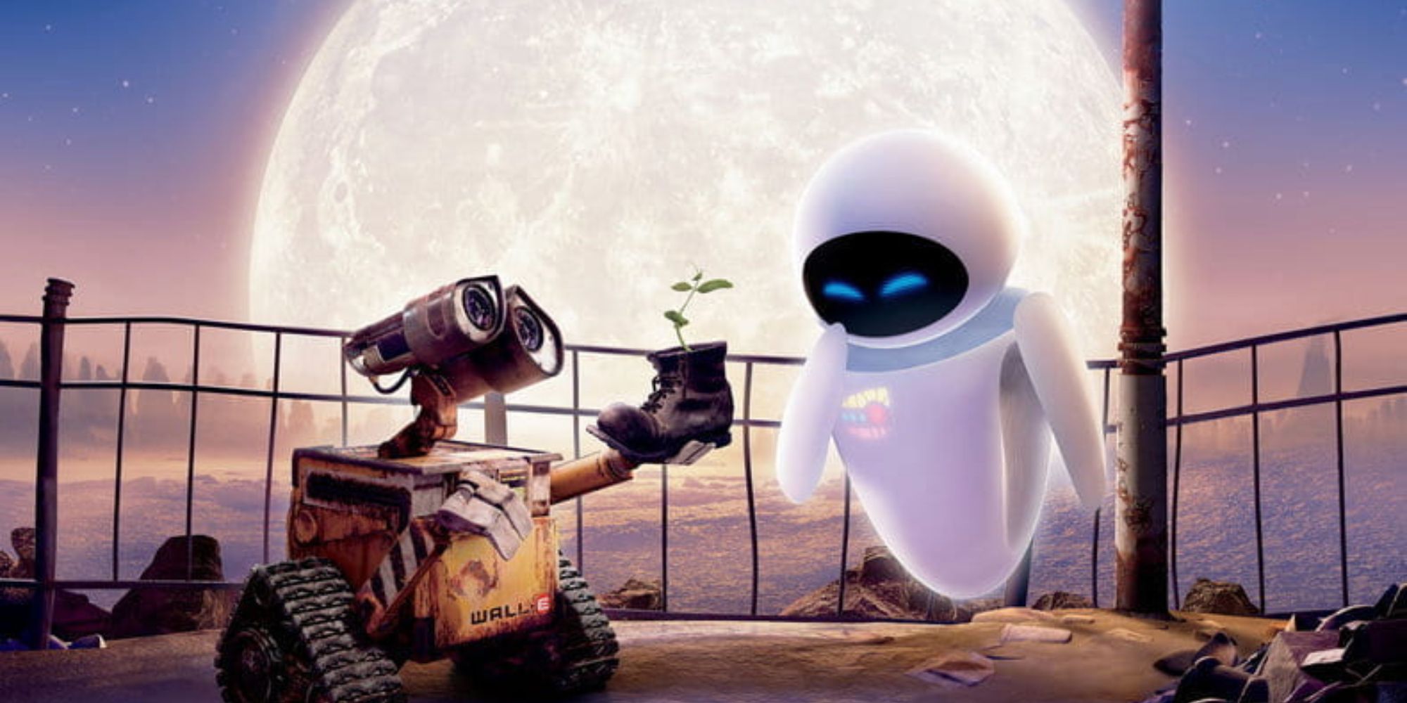 Wall-E showing Eve a plant in WALL-E