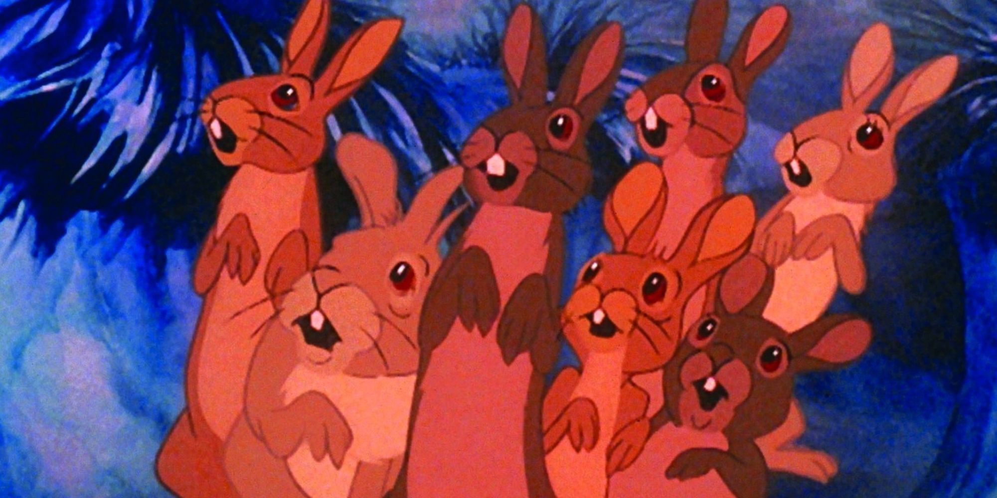 Rabbits in the animation 'Watership Down'