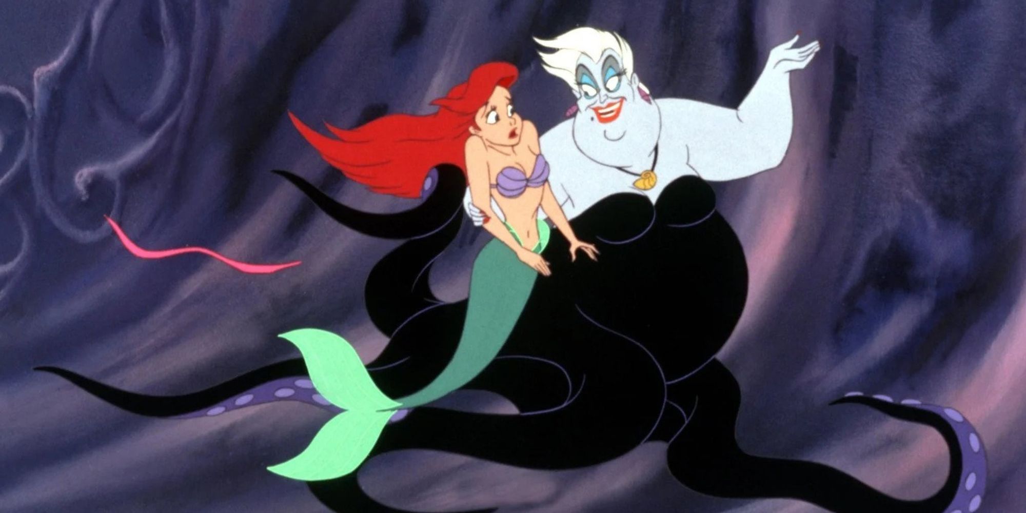 Jodi Benson nei panni di Ariel e Pat Carroll nei panni di Ursula in 
