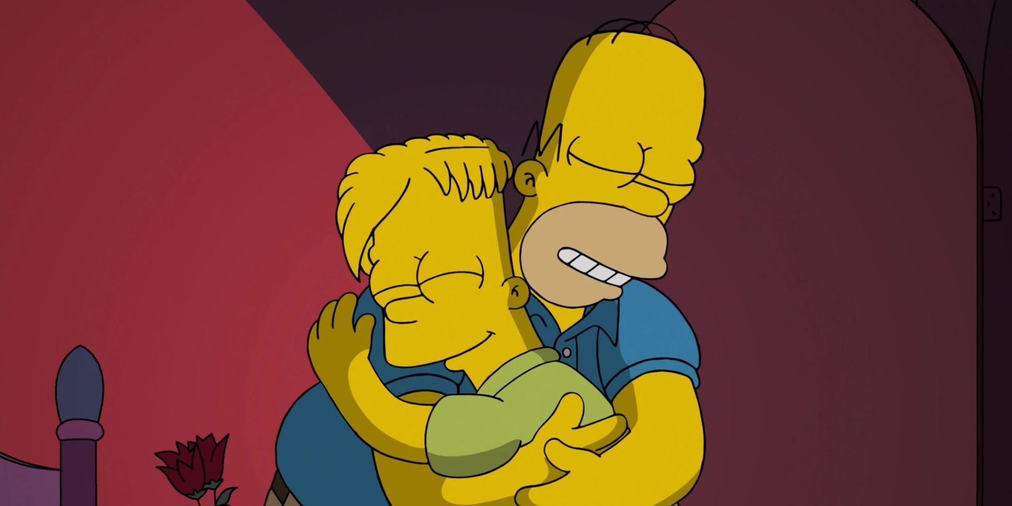Bart, 15 ans, fait un câlin à Homer