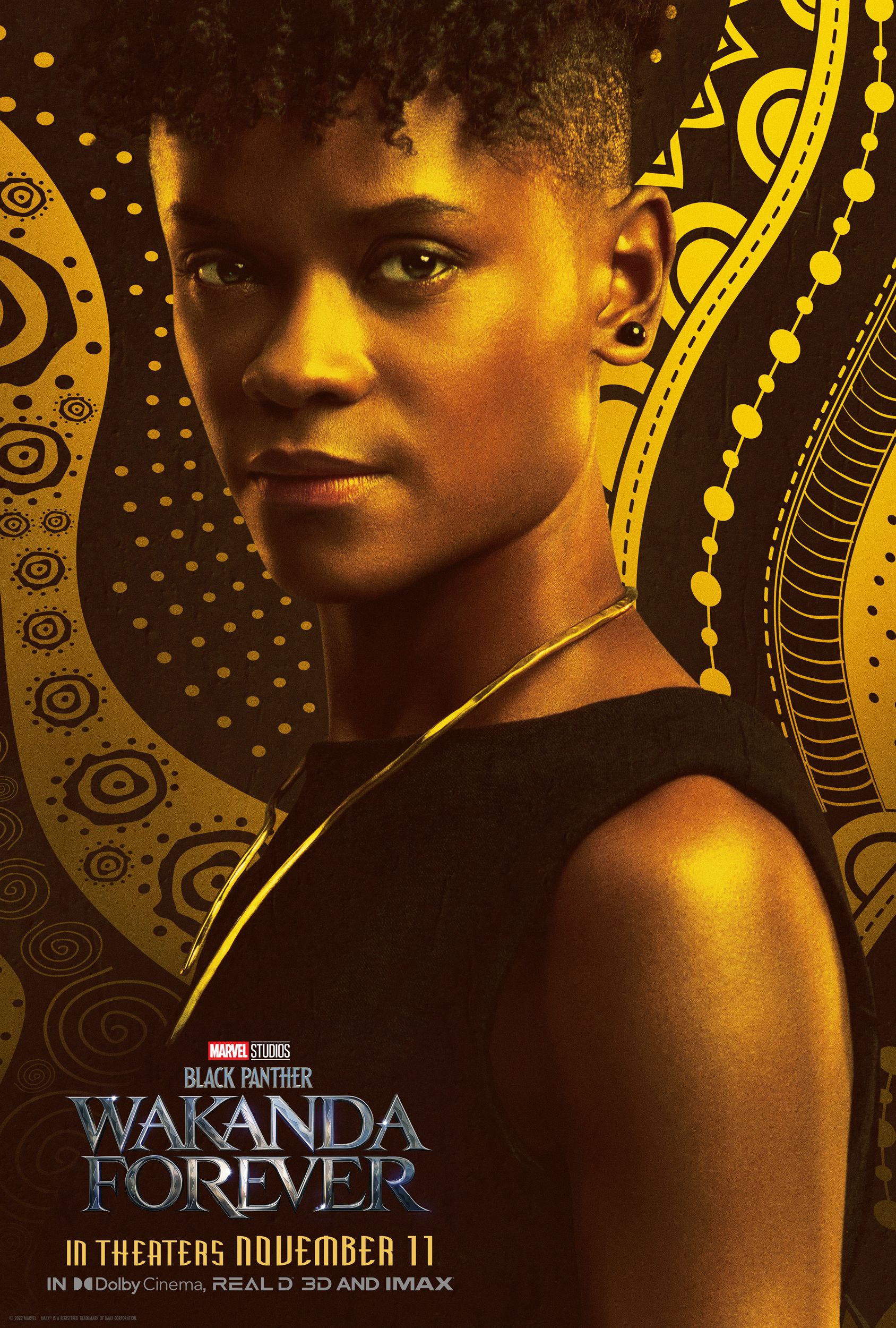 Letitia Wright in a poster for Black Panther: Wakanda Forever