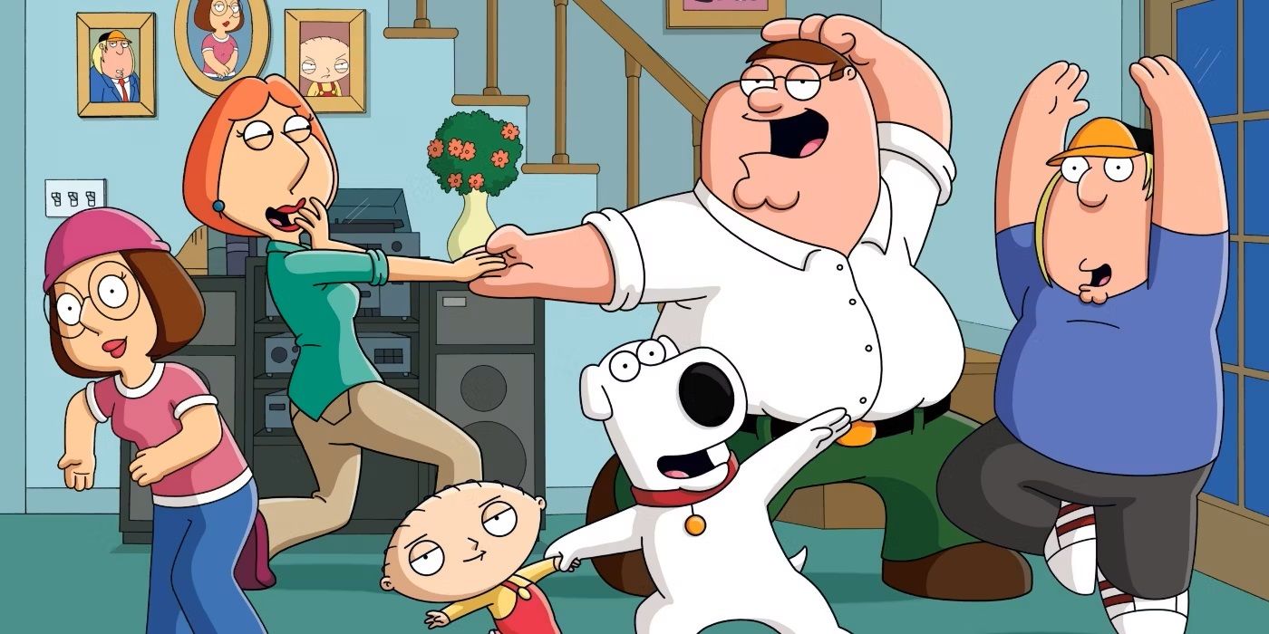 The Griffin family dancing in Family Guy