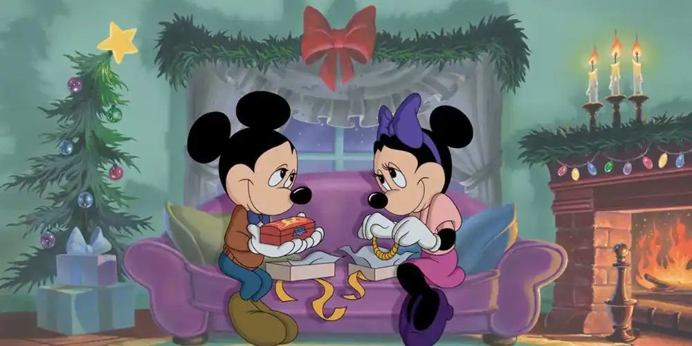Mikey and Minnie after receiving their gifts ala The Gift of the Magi